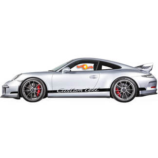 Paire d'autocollants Porsche Porsche 911 Carrera Autocollant latéral de porte avec texte personnalisé
