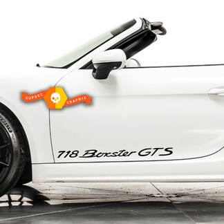 Paire d'autocollants Porsche 718 Boxster GTS Autocollant latéral pour portes Porsche

