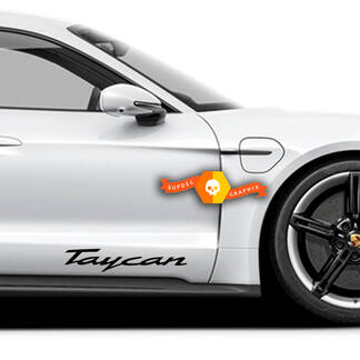 Paire d'autocollants Porsche Taycan Autocollant latéral pour portes Porsche
