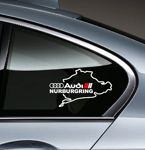 Set d'autocollants en vinyle pour fenêtre latérale Audi Nürburgring pour voitures Audi