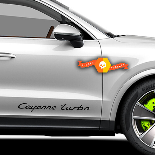Paire d'autocollants vinyle latéraux de porte Cayenne Turbo pour Porsche Cayenne