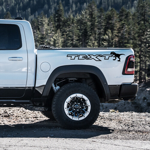 Autocollant Vinyle Personnalisé Silhouette de T-Rex pour Table de Chevet pour RAM 1500 Rebel, TRX 2019-2026