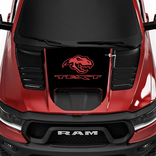 Autocollant en vinyle personnalisé T-Rex tête pour capot RAM 1500 Rebel, TRX 2019-2026