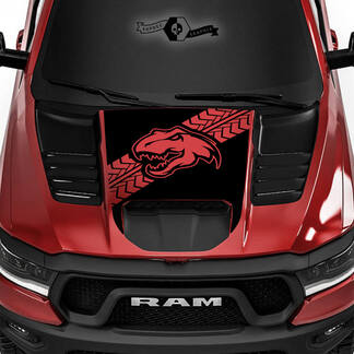 Dodge Ram rebelle 2022 + 2023 + 1500 TRX capot dinosaures pneu piste T-Rex TRX camion vinyle autocollant graphique

