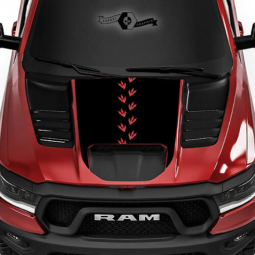 Autocollant en vinyle de traces de dinosaures pour capot Dodge Ram 1500 Rebel TRX