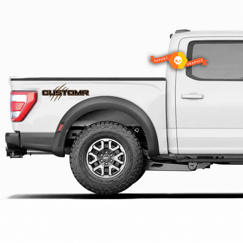 Autocollants en vinyle Accent Griffe CUSTOMR pour cabine, paire, Ford F-150 2021-2022