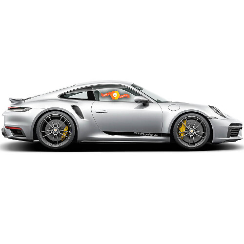 2 Porsche 911 turbo S Bande latérale Décalcomanie Bandes de bas de caisse Kit Autocollant
