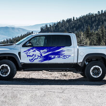 Autocollant Vinyle Décalque Latérale Texte Personnalisé Tête de T-Rex Style Grunge pour RAM 1500 Rebel, TRX 2019-2026_2