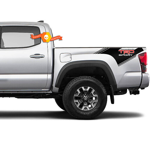 Paire Autocollant Décalcomanie Vintage TRD Sport 2 Couleurs pour Côté de la Benne Toyota Tacoma 2016-2022
