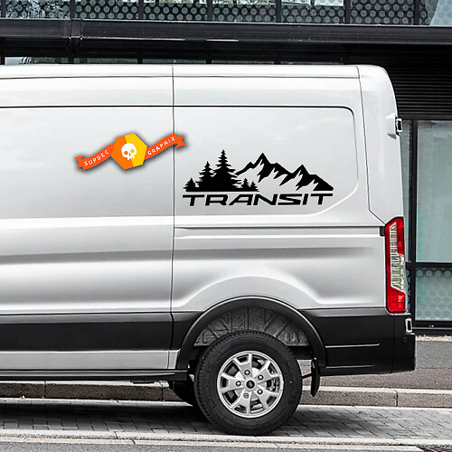 2023 FORD TRANSIT-TRAIL Mountain Forest Logo TRANSIT Autocollants en vinyle Décalcomanies de toutes tailles s’adaptent à Nissan, Toyota, Chevy, GMC, Dodge, Ford
