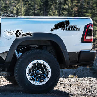 2x Dodge Ram Rebel 2022+ 2023+ 1500 TRX Ram Side Big Horn Truck Vinyl Stickers Graphics
