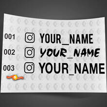 Nom personnalisé Instagram nom d'utilisateur ensemble d'autocollants autocollants
 2