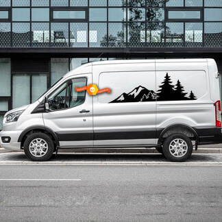 2023 FORD TRANSIT-TRAIL Mountain Forest Trees Vinyl Décalcomanies de toute taille pour Nissan, Toyota, Chevy, GMC, Dodge, Ford
