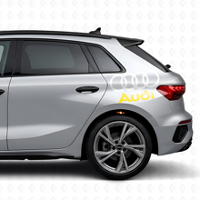 Ensemble de décalcomanies latérales en vinyle avec lettrage Audi et anneaux pour voitures Audi_10