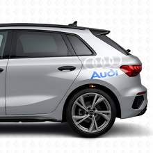 Ensemble de décalcomanies latérales en vinyle avec lettrage Audi et anneaux pour voitures Audi_7