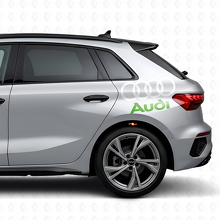 Ensemble de décalcomanies latérales en vinyle avec lettrage Audi et anneaux pour voitures Audi_8