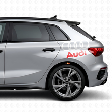 Ensemble de décalcomanies latérales en vinyle avec lettrage Audi et anneaux pour voitures Audi_9