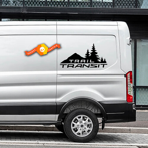 Paire 2023 FORD TRANSIT-TRAIL Compass Mountain Forest Logo Autocollants en vinyle Décalcomanies de toute taille pour Nissan, Toyota, Chevy, GMC, Dodge, Ford

