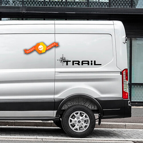 Autocollants en vinyle logo Compass Trail pour Ford Transit-Trail
