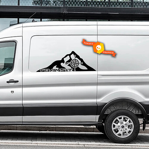 Paire 2023 FORD TRANSIT-TRAIL Mountain Compass Logo Autocollants en vinyle Décalcomanies de toute taille pour Nissan, Toyota, Chevy, GMC, Dodge, Ford
