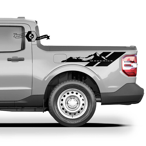 Paire FORD MAVERICK 2022 FX4 Graphics Stickers Stickers Bed Side Stickers Mountain Stripe Maverick Stickers Truck Bed Side
