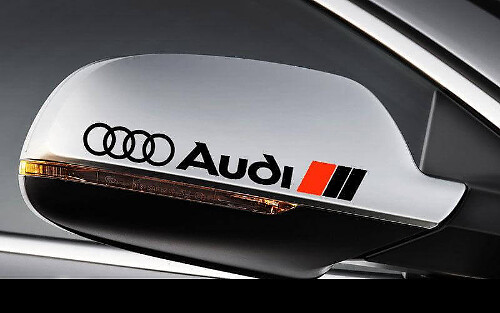 Kit d'autocollants en vinyle pour rétroviseur latéral avec logo Audi pour voitures Audi