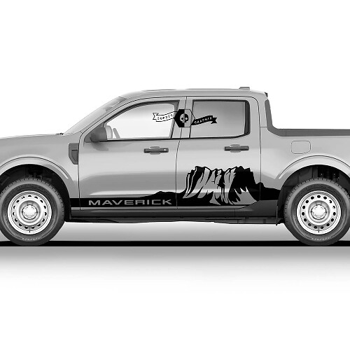 Paire de décalcomanies graphiques Ford Maverick 2022 FX4 Rocker Panel Mountain The Monument Valley Maverick Stickers
