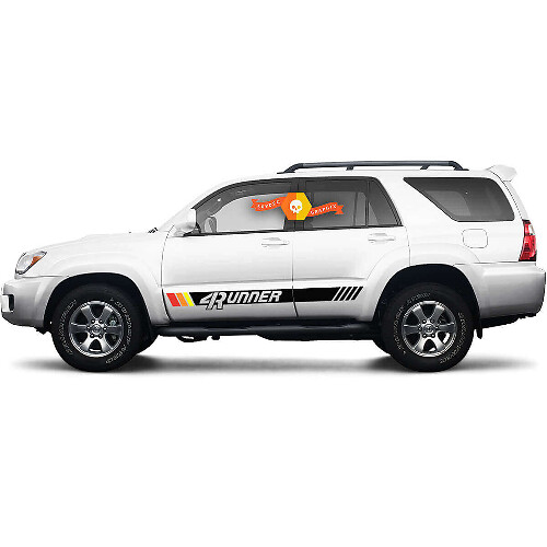 Autocollant vinyle latéral à bandes de style rétro de marque pour Toyota 4Runner