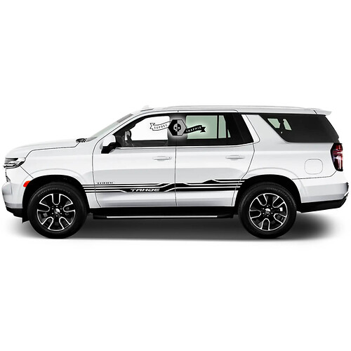 2X 2020 graphiques multicolores Chevrolet Tahoe rayure montagnes portes Logo voiture course vinyle autocollant autocollant
