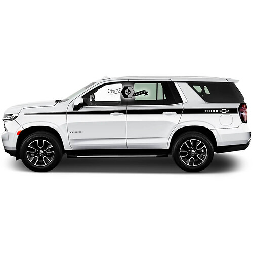 Paire 2020+ Nouveaux graphiques Chevrolet Tahoe Door Stripe Logo Car Racing Vinyl Decal Sticker
