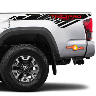 TRD 4x4 Off Road Pro Sport USA Flag edition BedSide Side Vinyl Stickers Decal fit to Toyota Tacoma Tundra

