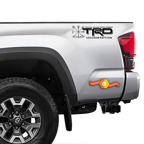 2x TRD Vegvisir Edition Toyota Off Road BedSide Vinyl Stickers Decal fit to Tacoma ou Tundra Sticker
