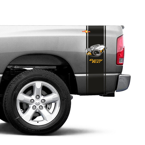 Autocollant en vinyle bandes style Rumble Bee pour bas de porte Dodge Ram 1500