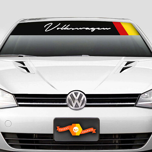 Bande pare-soleil autocollante drapeau allemand Volkswagen Script pour VW Golf
