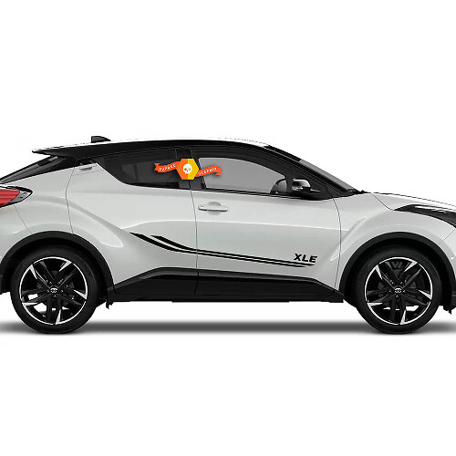Paire Toyota C-HR Hybrid Sport XLE Portes latérales Autocollant en vinyle Kit graphique
