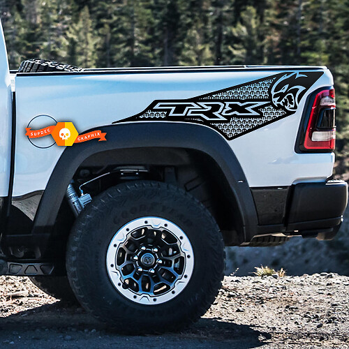 Kit d'autocollants en vinyle latéraux arrière TRX Hellcat pour Dodge Ram TRX 2021+