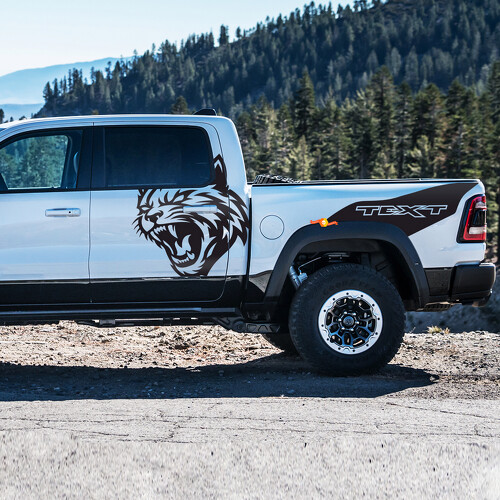 Autocollant en vinyle texte Wildcat et personnalisé pour porte de cabine Dodge Ram 1500