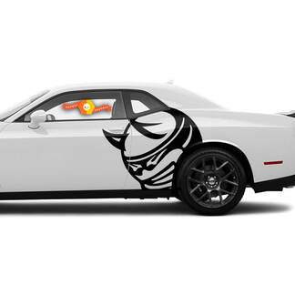 Énorme Dodge autocollant graphique vinyle chargeur ou Challenger Mopar Srt Logo Hemi 392 Hellcat Hell Cat

