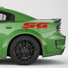 Autocollant en vinyle avec graphisme de coulures de peinture SG pour Dodge Charger & Challenger 2