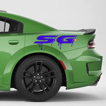 Autocollant en vinyle avec graphisme de coulures de peinture SG pour Dodge Charger & Challenger 3