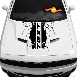 Hood Decal Graphics Vinyl Vehicle Dodge RT Hemi Mopar Charger ou Challenger Stickers - Texte personnalisé
