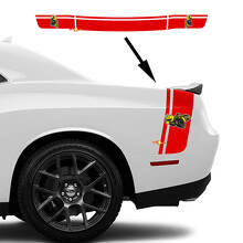 Kit de décalcomanies en vinyle avec doubles bandes style Drag Bee pour coffre latéral Dodge Challenger Charger_2