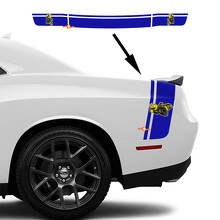 Kit de décalcomanies en vinyle avec doubles bandes style Drag Bee pour coffre latéral Dodge Challenger Charger_3