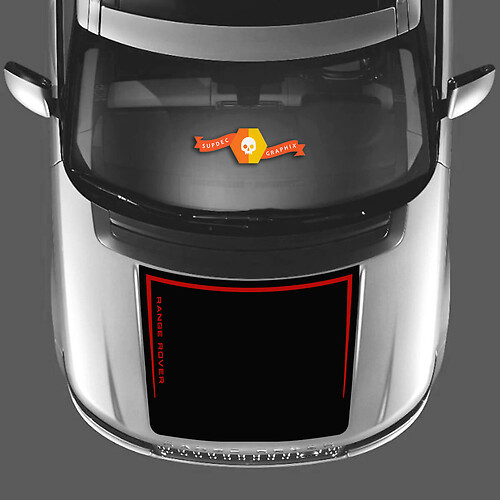 Autocollant Vinyle Noir pour Capot Marque Land Rover Range Rover 2013-2017