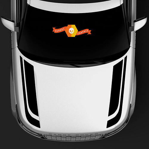 Autocollant en vinyle à bandes doubles pour capot Land Rover Range Rover 2013-2017