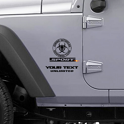 Autocollant en vinyle logo Équipe d'intervention en cas d'épidémie de zombies pour Jeep Wrangler Rubicon
