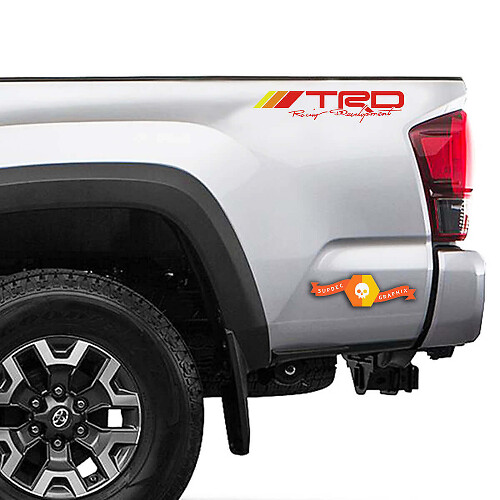 Paire d'autocollants en vinyle style TRD rétro pour les parois latérales de camionnettes Toyota