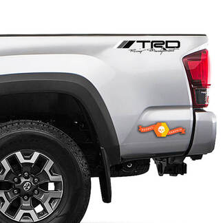 Paire rétro TRD Racing développement autocollant vinyle camion Toyota chevet autocollant Tundra Tacoma 4Runner FJ CRUISER - Monochrome
