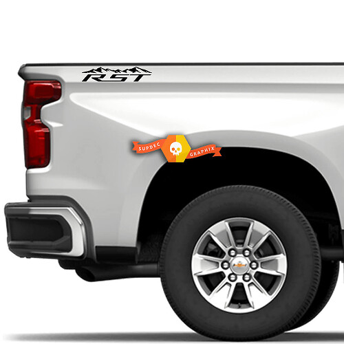 Autocollants vinyle latéraux arrière RST Mountain pour Chevrolet Silverado