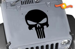 Autocollant de capot Jeep Rubicon Skull Punisher Wrangler Sticker